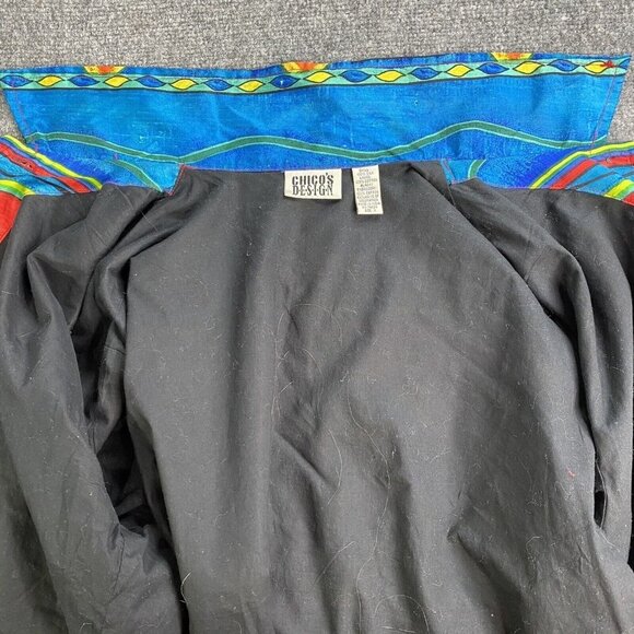 VTG Chico’s Jacket Womens 2 US L 12 Chinook Southwestern Aztec Beaded‎ Silk - Picture 5 of 16